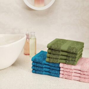 Solimo 100% Cotton 4 Piece Hand Towel Set, 500 GSM